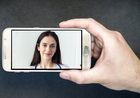 video consultation on a mobile phone